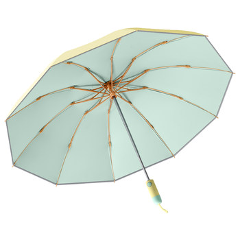 Colored glue double sun protection fully automatic reverse folding umbrella