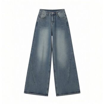 Plus size fat mm korean style loose student jeans women's pants