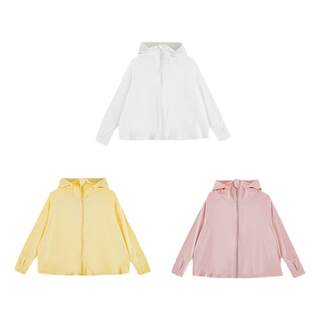 幼悠女童纯色连帽防晒服春夏季洋气可爱轻薄透气加高领口休闲外套