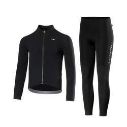 Li-Ning Cycling Clothing Autumn and Winter Men's Set Cycling Pants Jacket Windproof Fleece Long Pants Double Arrow Women's Road Bike