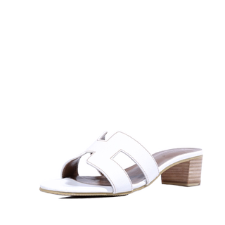 新款真皮粗中高跟h拖鞋女夏时尚韩版外穿一字百搭沙滩旅游h凉鞋子