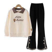 Girls suit stylish 12-year-old girl spring and autumn 2024 new sweatshirt autumn big children and girls autumn clothes