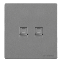Type 86 concealed dual-port 10G network panel gray CAT6A two-position super Category 6 shielded network cable computer socket