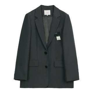 Looking for gray senior suit jacket women's spring and autumn new college style design sense casual small black suit