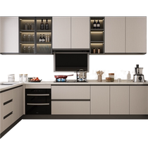 Gold Medal Kitchen Cabinet Integral Cabinet Customized Kitchen Integrated Home Modern Simple Stove Cabinet Decoration Quartz Stone Countertop