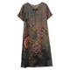 Middle-aged and elderly mothers in summer silk mulberry silk dress