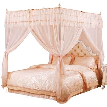 Palace Mosquito Net Home 2024 New Bedroom Advanced Summer Three Door Curtain Thickened Floor Mosquito Net Wedding Room Patterned Net