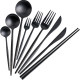 Knife and fork Western Restaurant Miaomian House Stainless Steel Black