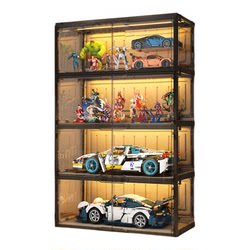 Folding Display Cabinet for Model Figures, Suitable for Gundam Models and Lego Accessories, Transparent Storage and Display Shelf for Home Use
