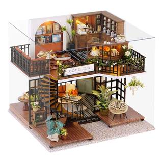 diy小屋复古风丛林么么茶手工制作房子建筑模型拼装玩具生日礼物