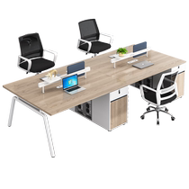 Office desk simple modern office desk 2 4 6 person steel frame staff office desk and chair combination