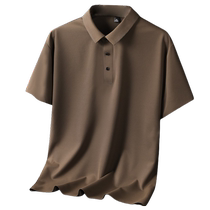 Mulberry silk lapel POLO shirt mens short-sleeved business casual drape and comfortable 2024 new high-end T-shirt with collar