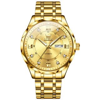 瑞士18k金色男士手表男款机械表商务正品名牌全自动防水名表十大