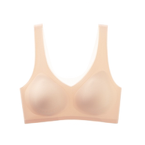 Catman Seamless Underwear Womens Ultra-Thin Summer Cool Wire-Free Large Breasts Showing Small Beauty Vest Style Sports Bra