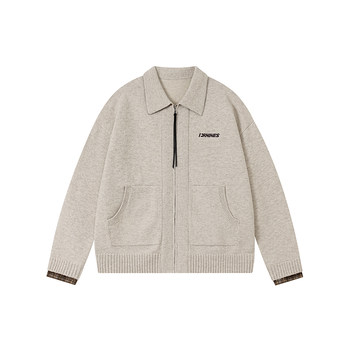 Fornines wool fake two-piece lapel cardigan sweater jacket men and women fashion brand couple autumn and winter knitted sweater Fornines wool fake two-piece lapel cardigan sweater jacket men and women fashion brand couple autumn and winter knitted sweater