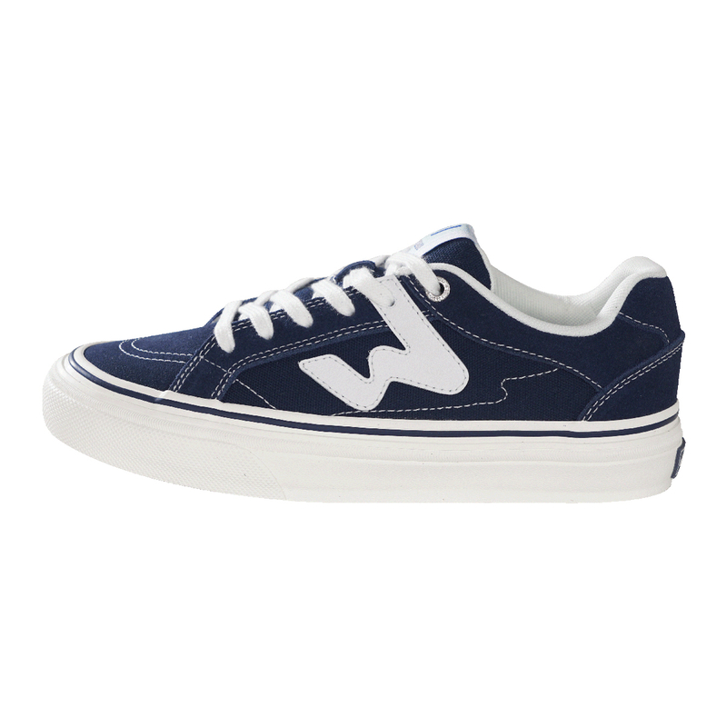 Official navy blue spring campus style W series suede canvas stitching men's and women's national trend skateboard shoes