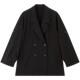 PEACEBIRD 26 ໃໝ່ silhouette straight lapel collar suit black with adjustable cuff button tabs slim coat for women
