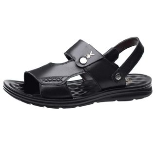 凉鞋男款2025夏季新款凉拖休闲沙滩鞋软底防滑两用中年凉拖鞋开车