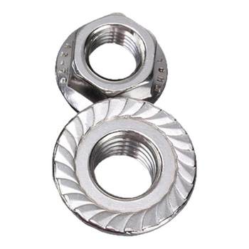 304/316 stainless steel fine tooth flange nut reverse teeth non-slip screw cap nut with padded nut m3m4-m12