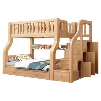 Solid wood bunk bed double height children's bed