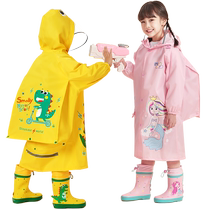 Shepherd Children Raincoat Boy Kindergarten Waterproof Full Body Can Endorse Bag Girl Baby Elementary School Kids Light Rain Cape