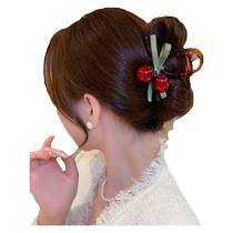 Cherry on earth ~ Cute red hairpin back head hair clip female 2024 new ins shark clip headwear