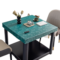 Fire table cover leather cover waterproof oil-proof and scalding long tablecloth square mahjong heating table electric stove coffee table leather cover