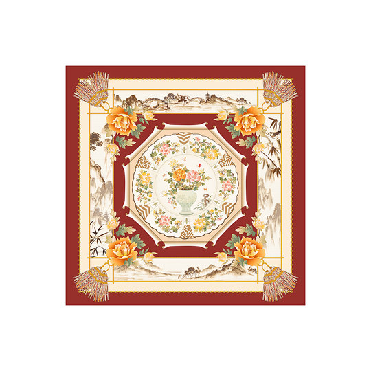 Wanshili 100% Soie de Mûrier Grand Foulard Carré Coffret Cadeau