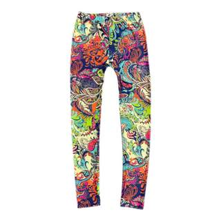 印花打底裤女外穿异域图腾印花小脚裤高腰显瘦弹力洋气女九分裤子