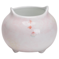 Tutu peach powder glaze painted Sanding incense burner ceramic aromatherapy burner home indoor sandalwood burner creative mini ornaments