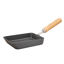 (Self-operated) Yanrenjiang imported tamagoyaki flat-bottomed thick egg-yaki uncoated small frying pan for one person large iron pot