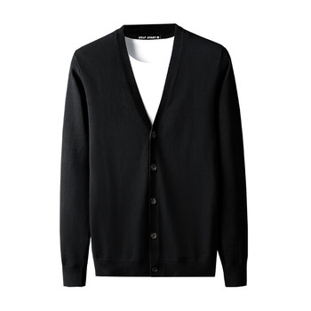 Men's knitted cardigan jacket v-neck sweater spring and autumn Men's knitted cardigan jacket v-neck sweater spring and autumn
