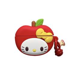 Apple 이어폰 보호 케이스에 적합한 귀여운 토마토 문어 키티 AirPods4 무선 Bluetooth 이어폰 케이스 3 및 4 AirPodPro2 2 세대 iPod 이어폰 케이스 AirPods3 보호 케이스