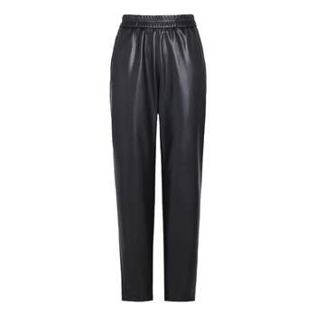 Genuine leather pants women's harem pants high waist elastic waist trousers Genuine leather pants women's harem pants high waist elastic waist trousers