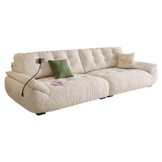 Pashaman Fabric Sofa Cream Whispering Chenille