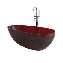 Darwin customized transparent resin colored crystal bathtub oval shaped artificial stone bathtub independent one-piece molding