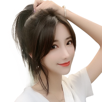 Meihe fully hand-woven Swiss mesh breathable bangs wig piece for women to increase hair volume and fluffy real hair head replacement piece