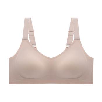 Traceless underwear for women in summer thin big breasts, small, no steel rings, gather vest, prevent sagging sports large size bra