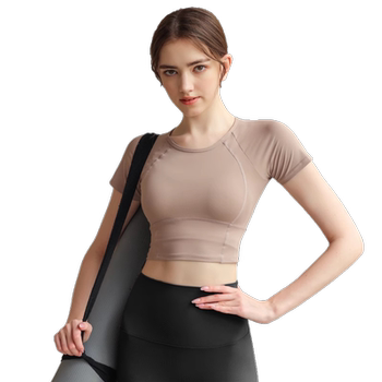 Sports tops women's short sleeve t-shirt tight yoga wear