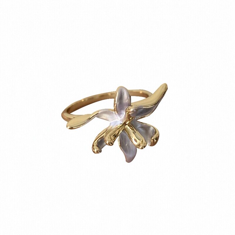 Purple mist iris ~ French super fairy art flower ring