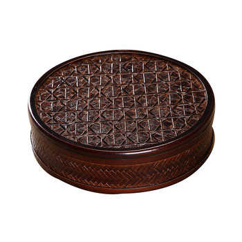 Japanese retro tea set with cover lacquerware gift basket bamboo weaving