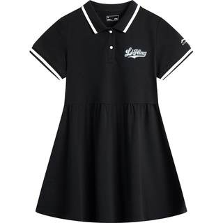 Li ning детское женское повседневное платье с лацканами, детская одежда