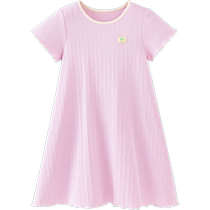 (Noyau végétal) Mini Balabala été nouvelles filles Tencel doux maison chemise de nuit bébé vêtements de maison