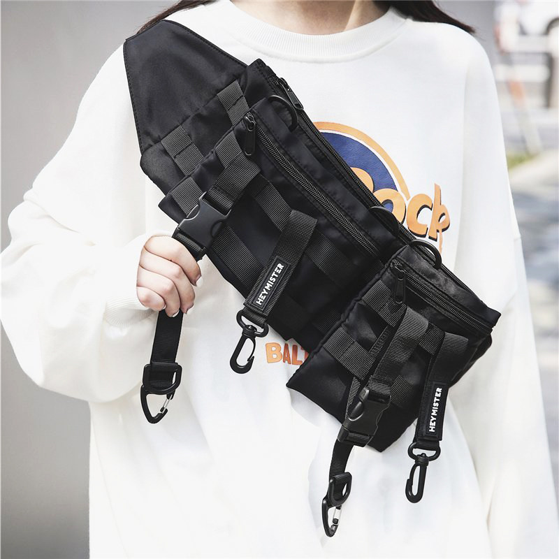 Trendy retro tactical multi-functional shoulder bag/crossbody bag for men, casual, cool, sporty, waist bag, functional crossbody bag.