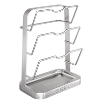 Pot lid rack wall-mounted punch-free kitchen storage rack multi-functional household storage placer chopping board rack 1815
