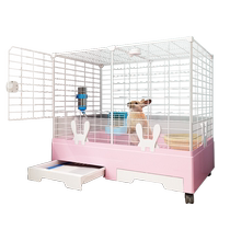 Anti-spray rabbit cage with diaper drawer household rabbit home indoor special nest extra-large pet villa