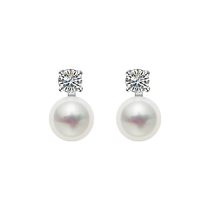 (Self-Employed) Idokawa Princess Natural Freshwater Pearl Earrings Female Pure Silver Akoya Aussie White Earrings Pendant Earrings