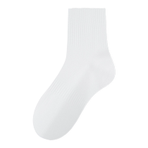 Catman socks mens pure cotton mid-calf socks anti-odor sweat-absorbent and breathable summer thin sports long black and white mens socks