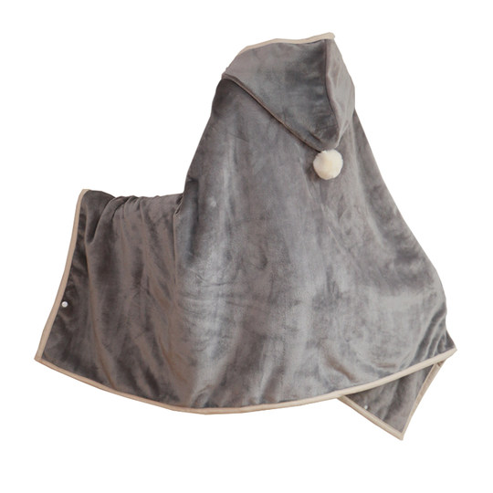 多用带帽午休毯子办公室午睡毯空调披肩毯学生斗篷披风毯加厚毛毯