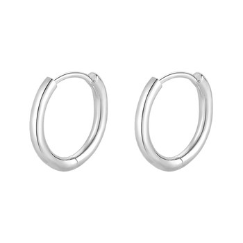 Women's sterling silver plain hoop earrings